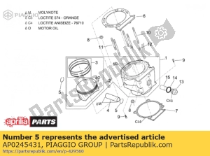 aprilia AP0245431 anillo de parada 22 - Lado inferior