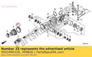 honda 9501890320 banda, tubo de conexión del filtro de aire (90) - Lado inferior