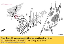 Ici, vous pouvez commander le écrou, chapeau de bride, 8 mm auprès de Honda , avec le numéro de pièce 90161MM8000: