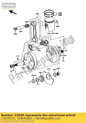 Qui puoi ordinare pedivella kh100-a4 da Kawasaki , con numero parte 13035025: