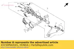 Ici, vous pouvez commander le étrier sous-ensemble., rr. Br auprès de Honda , avec le numéro de pièce 43150MAJG01: