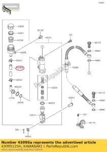 kawasaki 430951254 freno de manguera, rr master kx65-a2 - Lado inferior