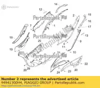 94941300H4, Piaggio Group, owiewka z lewej strony ogona     , Nowy