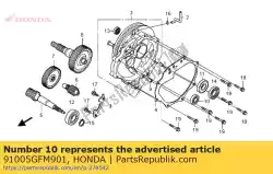 Qui puoi ordinare cuscinetto, sfera radiale, 620 da Honda , con numero parte 91005GFM901: