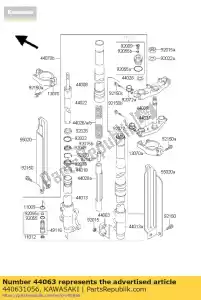 kawasaki 440631056 houder-vooras kx250-g1 - Onderkant