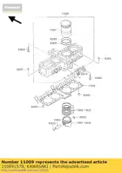Qui puoi ordinare guarnizione, base cilindro zl600-a1 da Kawasaki , con numero parte 110091578: