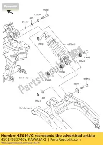 kawasaki 45014033746Y shockabsorber, g.b. green er650e - Dół