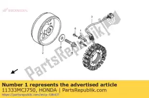 Honda 11333MCJ750 abrazadera, cable de acg - Lado inferior