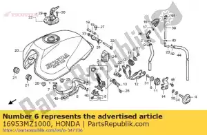 Honda 16953MZ1000 kraag, brandstofkraan - Onderkant