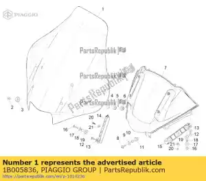 Piaggio Group 1B005836 przednia szyba - Dół