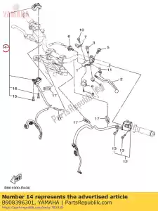yamaha B908396301 interruptor, mango 3 - Lado inferior