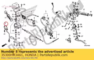 honda 35300HR3A61 switch assy., seleção de modo - Lado inferior