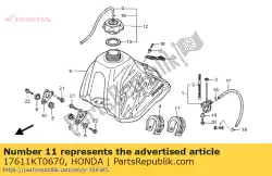 Here you can order the no description available at the moment from Honda, with part number 17611KT0670:
