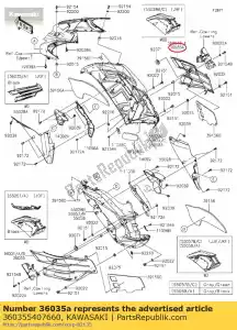 kawasaki 360355407660 lado da capa, direita, m.s.black zx1400 - Lado inferior