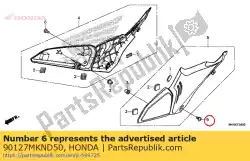 Here you can order the screw spl 6x14 from Honda, with part number 90127MKND50: