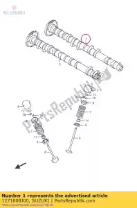 suzuki 1271008J00 camshaft comp,i - Bottom side