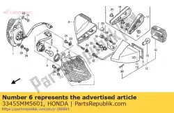 Here you can order the no description available at the moment from Honda, with part number 33455MM5601: