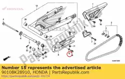 Aqui você pode pedir o colarinho, 5,3x10,5x3 em Honda , com o número da peça 90108K28910: