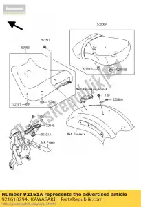 Kawasaki 921610294 damper,front seat - Bottom side