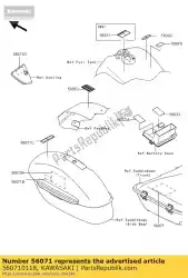 Aqui você pode pedir o etiqueta de advertência, bolsa central vn170 em Kawasaki , com o número da peça 560710118: