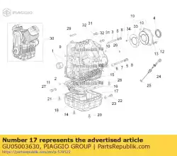 Here you can order the gasket from Piaggio Group, with part number GU05003630: