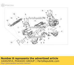 Aprilia 1A002953, Tornillo de cabeza hexagonal con reborde, OEM: Aprilia 1A002953