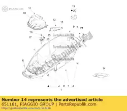 Ici, vous pouvez commander le sac à outils complet auprès de Piaggio Group , avec le numéro de pièce 651181: