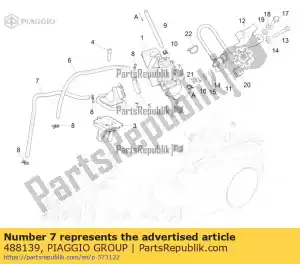 Piaggio Group 488139 tubo de desvio da bomba de carb - Lado inferior