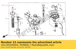 kap, kabelafdichting van Honda, met onderdeel nummer 16118166004, bestel je hier online: