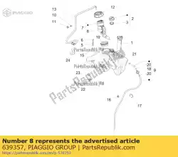 Ici, vous pouvez commander le filtre de pompe à carburant auprès de Piaggio Group , avec le numéro de pièce 639357: