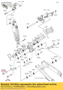 Kawasaki 921501812 perno, varilla, 12x90 - Lado inferior