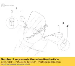 Aquí puede pedir espejo retrovisor izquierdo de Piaggio Group , con el número de pieza CM175011: