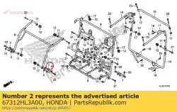 Aqui você pode pedir o rede lateral de arame a em Honda , com o número da peça 67312HL3A00: