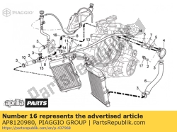 Aprilia AP8120980, Thermostat-engine pipe, OEM: Aprilia AP8120980