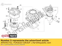 AP0945752, Piaggio Group, Podk?adka zrywalna a8 aprilia classic rx rs etx mx sx eng cc tuono supermotard 125 122, Nowy