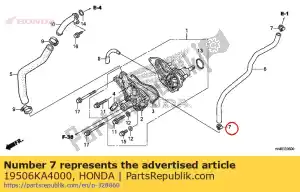 Honda 19506KA4000 klem, waterslang - Onderkant