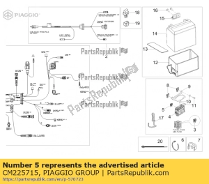 aprilia CM225715 fuse 15a - Upper side