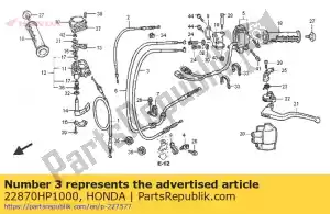 honda 22870HP1000 cable comp., clutch - Bottom side