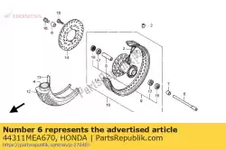 Aqui você pode pedir o colarinho, r. Fr. Lado da roda em Honda , com o número da peça 44311MEA670: