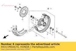 Honda 44311MEA670, Colletto, r. fr. lato ruota, OEM: Honda 44311MEA670