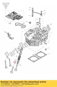 triumph T1139092 válvula de escape - Lado inferior