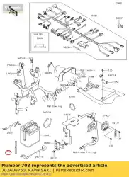 Here you can order the tube rubber, 8x750 from Kawasaki, with part number 703A08750: