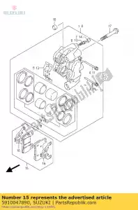 Suzuki 5910047890 pad & shim set - Onderkant