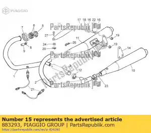 Piaggio Group 883293 rechter demper klem - Onderkant