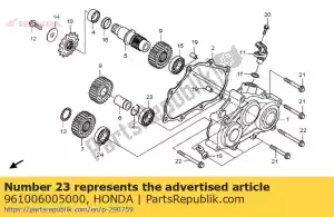 honda 961006005000 bearing, radial ball, 6005 - Bottom side