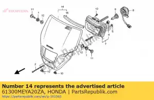 honda 61300MEYA20ZA juego de visera, fr. (wl) * nh196 * (nh196 ross blanco) - Lado inferior