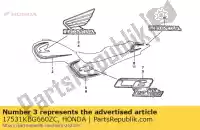 17531KBG660ZC, Honda, mark, r. fuel tank wing (###) *type3* (type3 ) honda cb 250 1994, New