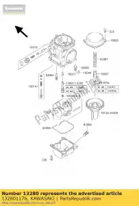 kawasaki 132801176 holder,needle jet zr750-f1 - Bottom side