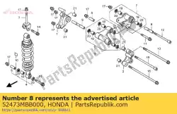 Aquí puede pedir cuello, conexión de cojín de Honda , con el número de pieza 52473MBB000: