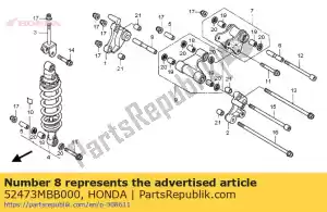 Honda 52473MBB000 kraag, kussenverbinding - Onderkant